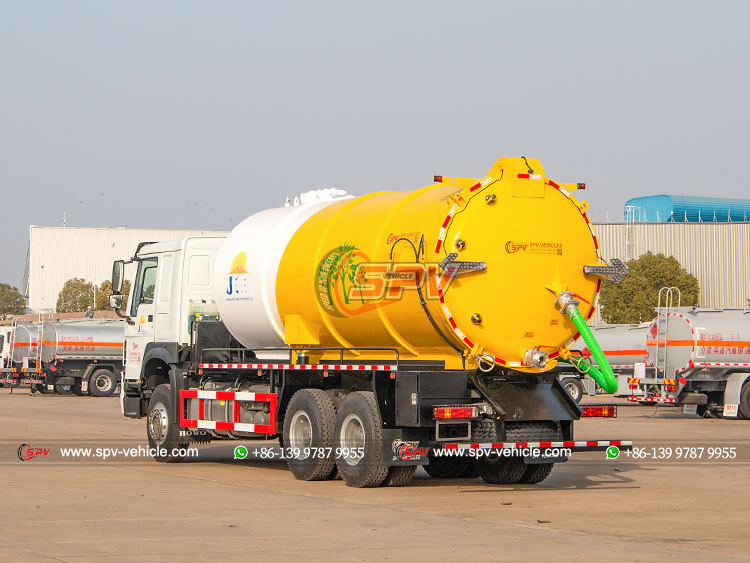 HOWO 20,000 Litres Sewage Vacuum Tank Truck - Right Left Side